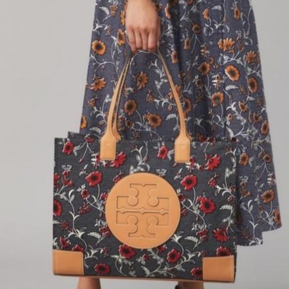 Tory Burch Handbags - NWT Brand New Tory Burch Ella Printed Tote Red Retro Block Print